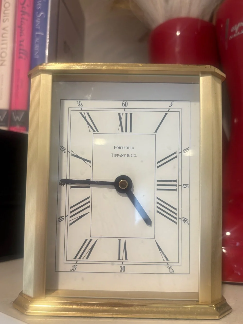 Tiffany & Co. Brass Portfolio Desk Clock